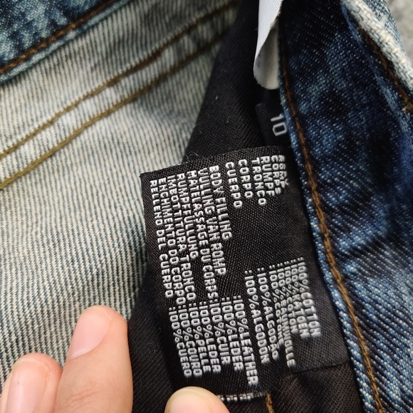 Harley Davidson leather and denim boot cut jeans - Picture 6 of 6